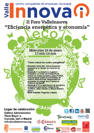 29 de enero: II Foro Valle Innova“Eficiencia energética y economía"