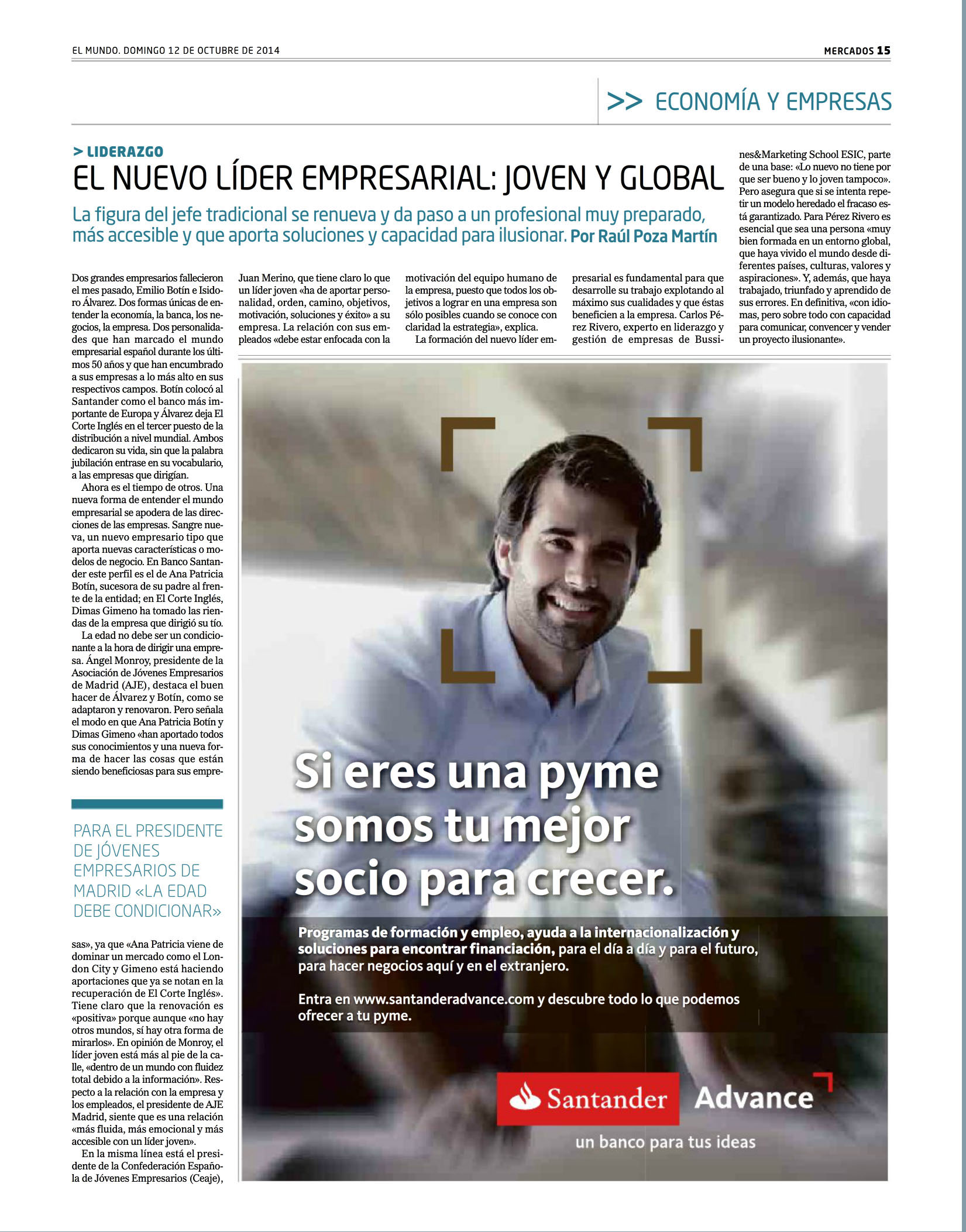 El nuevo líder empresarial: Joven y global. Entrevista a Ángel Monroy, Pte. AJE Madrid