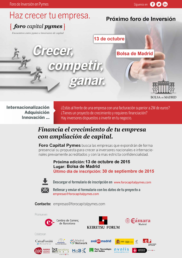 13 de octubre de 2015: Foro Capital Pymes