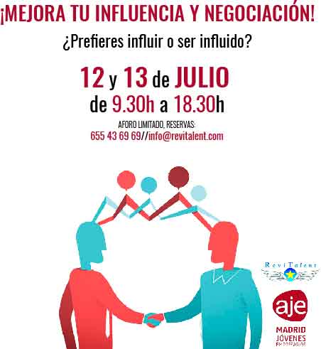 12 y 13 de Julio: ¡Mejora tu influencia y negociación!